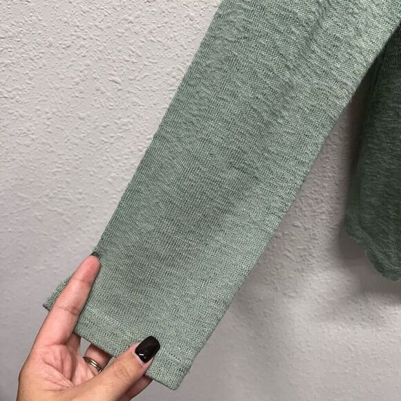 Soft Surroundings Style #2CU64 Green Valentina Zip Up Sweater Knit Top Size M - Picture 4 of 14